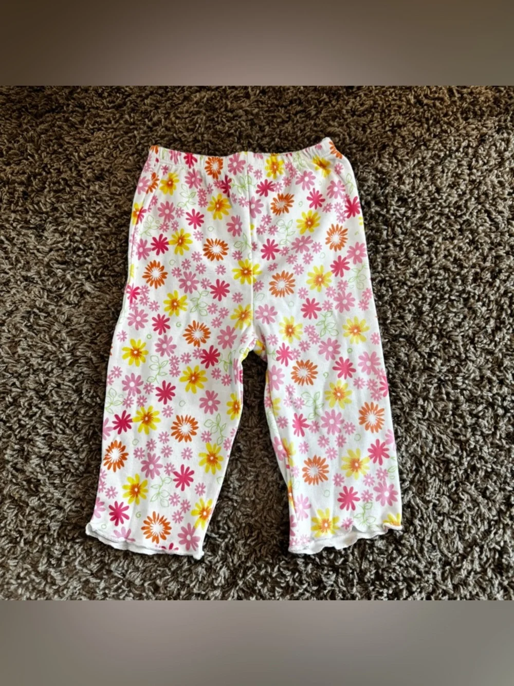 NWT Vintage Circo Yellow Top with Pink & Orange Floral Pants 9 Months
